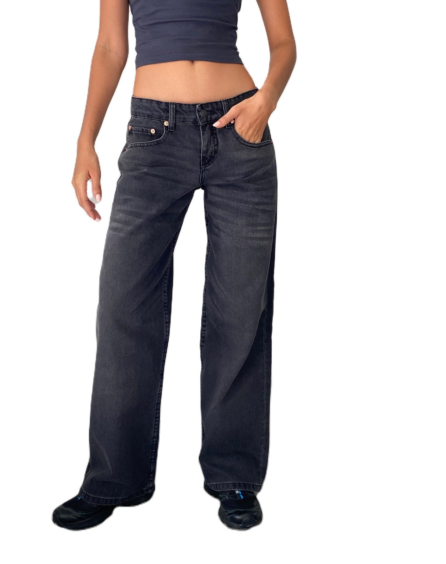 Women's High Waist Straight Leg Denim Jeans